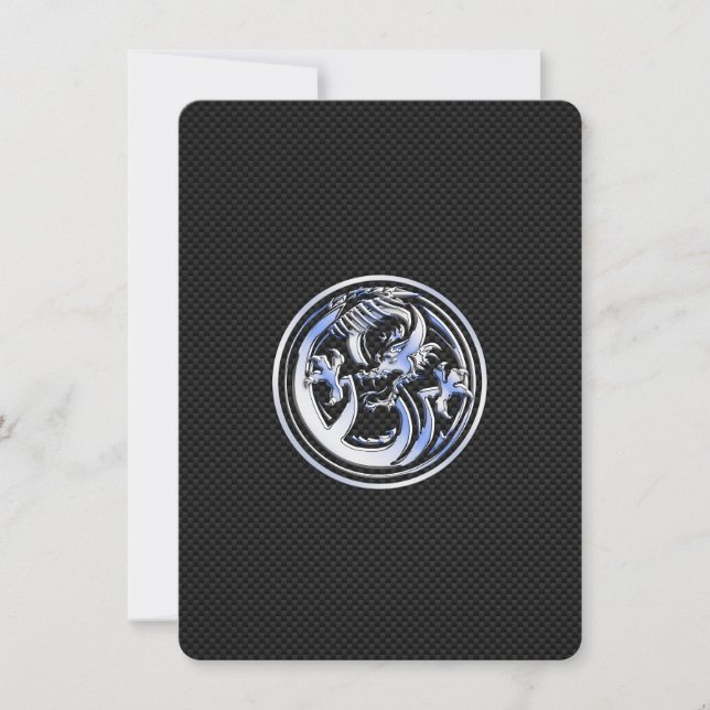 Escudo Dragon cromado en la impresión de fibra de  (Anverso)