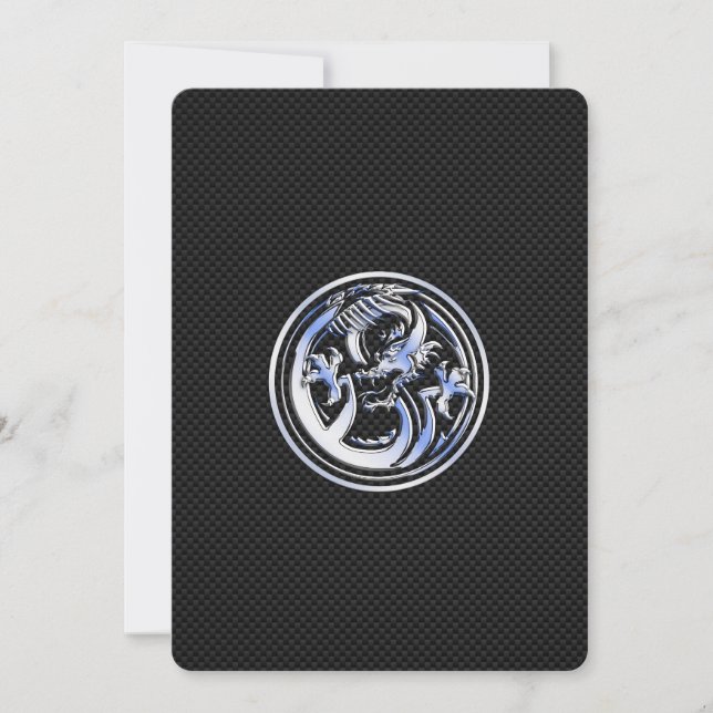 Escudo Dragon cromado en la impresión de fibra de  (Anverso)