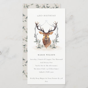 Escudo Dusky Deer Floral Cualquier Invitación de C