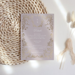 Escudo elegante clásico Monograma Recepción de bod