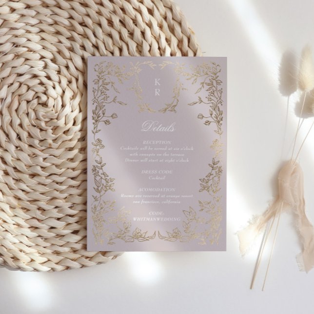 Escudo elegante clásico Monograma Recepción de bod (Subido por el creador)