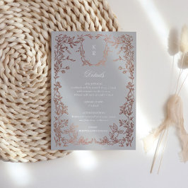 Escudo elegante clásico Monograma Recepción de bod