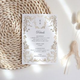 Escudo elegante clásico Monograma Recepción de bod