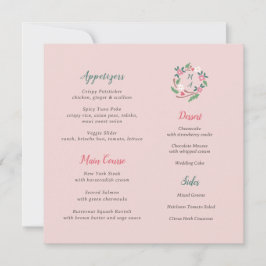 Escudo Floral Rústico Con Menú Cuadrado Monograma