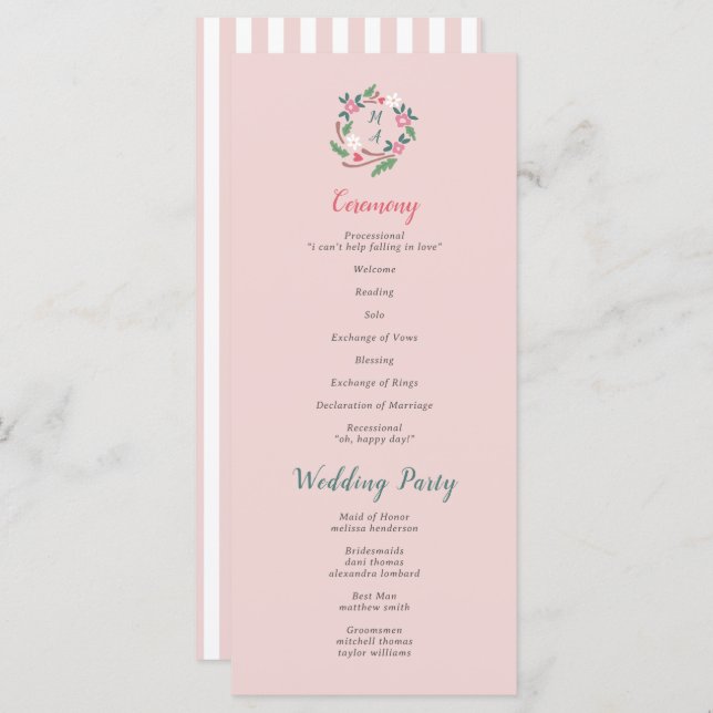 Escudo floral rústico con monograma (Anverso / Reverso)