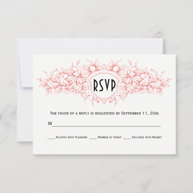 Escudo heráldica floral de coral vivo RSVP (Anverso)