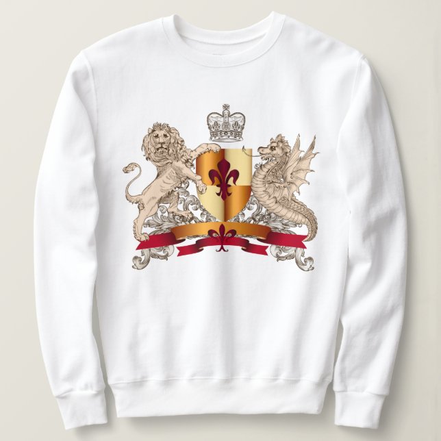 Escudo heráldico, sudadera de león y dragón (Anverso del diseño)