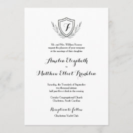 Escudo Monograma Clásico Elegante Invitación a la 
