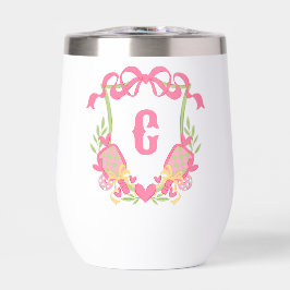 Escudo Monograma de remo rosa y verde de pellebol