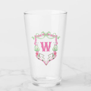 Escudo Monograma del Coche de Golf Rosa y Verde de