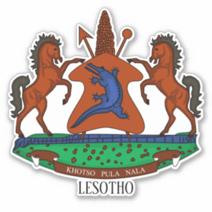 Escudo Nacional de Lesoto Pegatina Patriótica