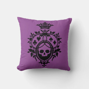 Escudo púrpura con Cojín decorativo Skull y Cardsu