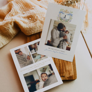 Escudo real   Elegante anuncio de nacimiento de fo