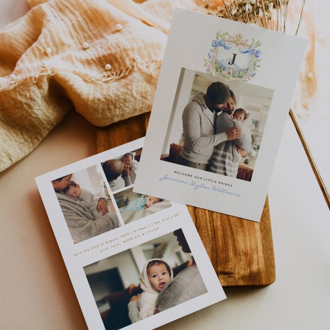 Escudo real | Elegante anuncio de nacimiento de fo (Subido por el creador)