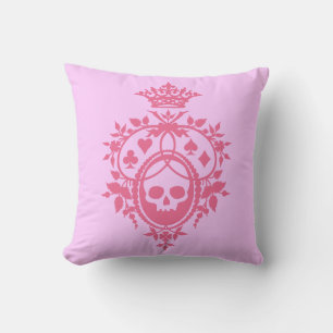 Escudo rosa con Cojín decorativo Skull y Cardsuit