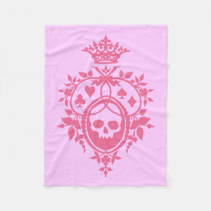 Escudo rosa con cráneo y mantas de cartón
