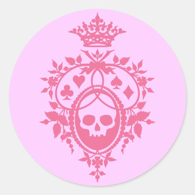 Escudo rosa con Pegatinas de calaveras y trajes de (Anverso)