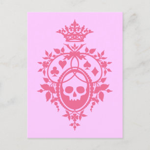 Escudo rosa con tarjeta postal Skull and Cardsuit