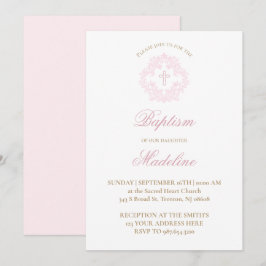 escudo rosa | Invitación al bautismo