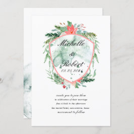 escudo rústico en monograma Invitación a bodas