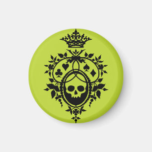 Escudo verde con imán de cráneo y trajes de cartón