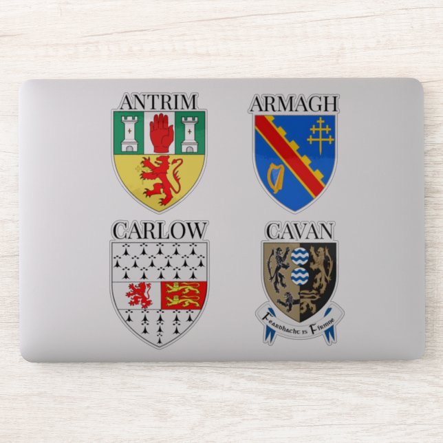Escudos de Irlanda Pegatina Series 1-4 (Ordenador)