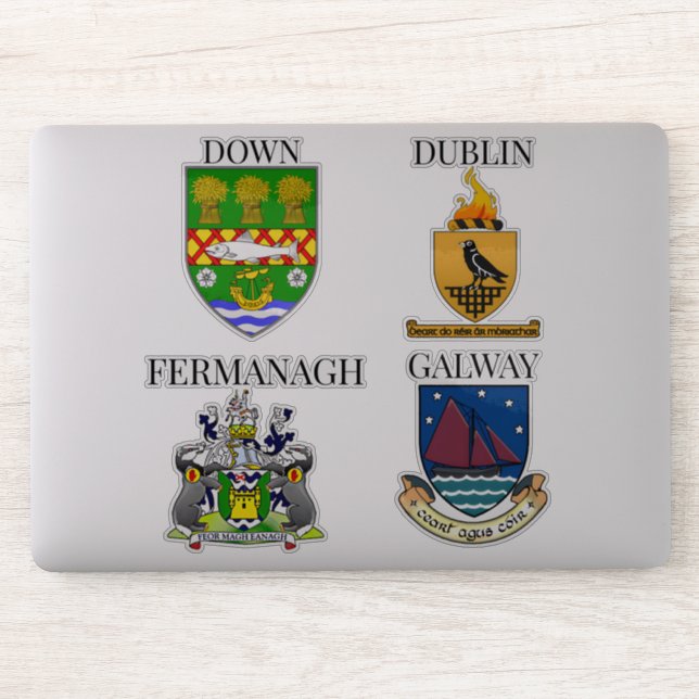 Escudos de Irlanda Pegatina Series 9-12 (Ordenador)