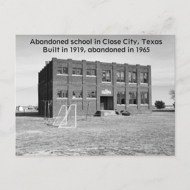 Escuela abandonada en Texas Foto postal (Anverso)