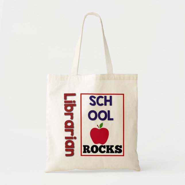 Escuela bibliotecaria sacude la bolsa de la mano (Frente)