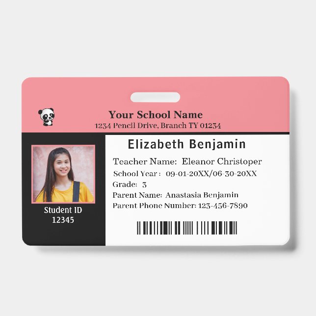 Escuela de Alumnos con Tarjeta de Identificación d (Parte frontal)