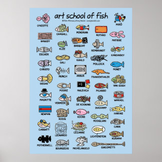escuela de arte de composición de peces