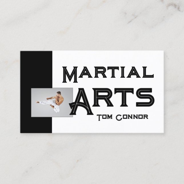 Escuela de Artes Marciales Karate Tarjeta blanca y (Anverso)
