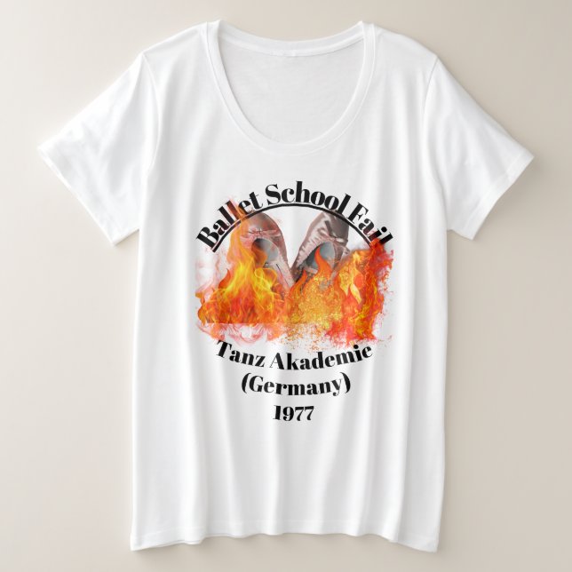 Escuela de ballet falla camiseta de tamaño más gra (Anverso del diseño)