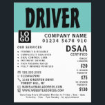 Escuela de Conducción Negrita Moderna, Publicidad<br><div class="desc">Moderno audaz,  Escuela de Conducción,  Aviso de Publicidad de Instructor por la Tienda de tarjetas de visita.</div>