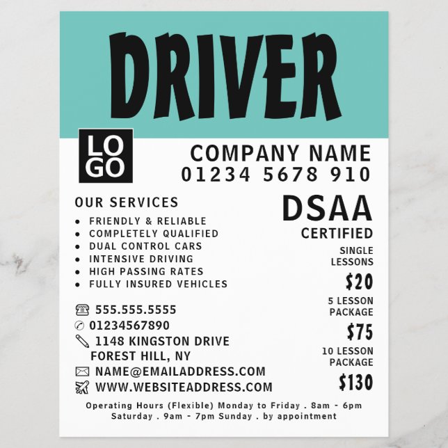 Escuela de Conducción Negrita Moderna, Publicidad  (Frente)