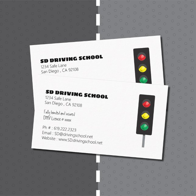 Escuela de Conducción | Tarjetas de visita con luz (Subido por el creador)
