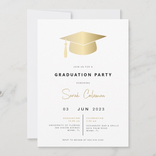 Escuela de Invitación a la Fiesta de Graduación de (Anverso)