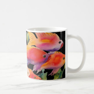 Escuela de los pescados, taza de café