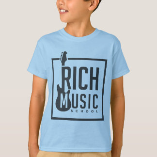 Escuela de música rica en camisetas para niños azu