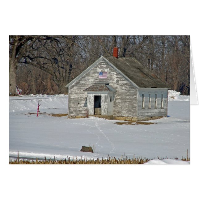 Escuela de una habitación en invierno (Anverso (Horizontal))