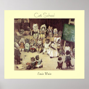 Escuela del gato por la impresión del poster de