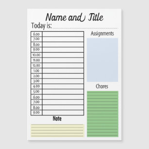 Escuela, hogar, trabajo Planner colorido diario 