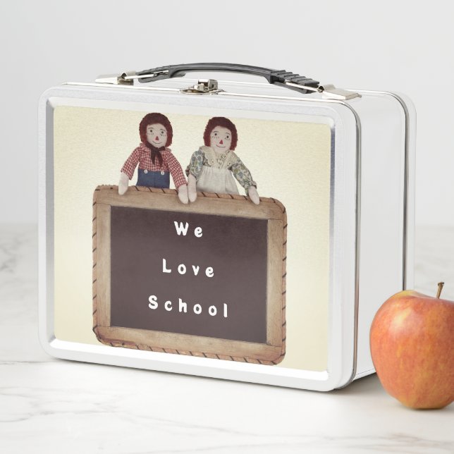 Escuela metalizado de Lunchbox Raggedy Ann & Andy  (In situ)