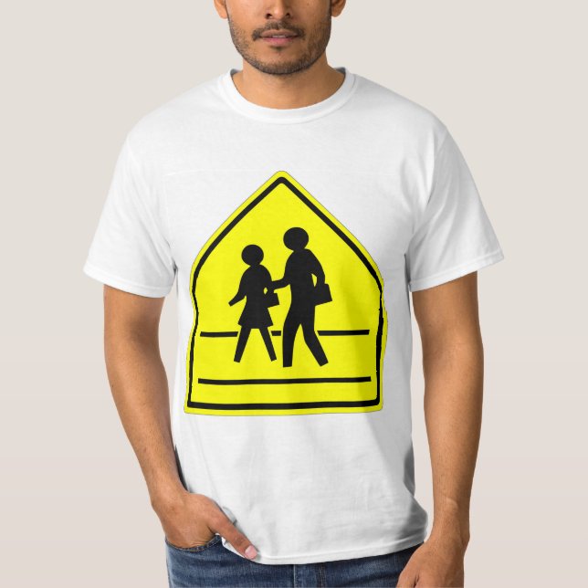 Escuela muy divertida que cruza camiseta de Rótulo (Anverso)