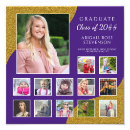 Escuela Secundaria K-12 Collage de fotos morado y