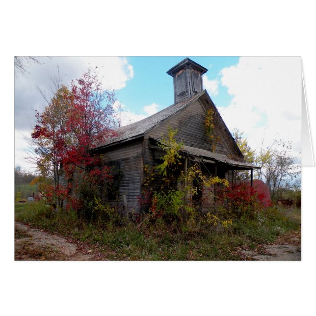 Escuela vieja en otoño (Anverso (Horizontal))
