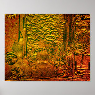 Esculpidos Gourds Cornstalks Naturaleza Arte