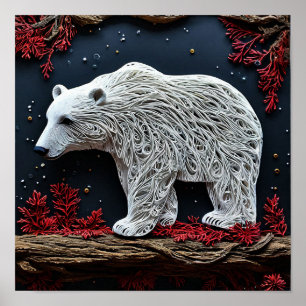 Escultura de arte de majestuoso oso polar que bril