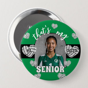 Ese es mi botón de jugador de voleibol senior
