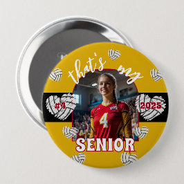Ese es mi botón de jugador de voleibol senior